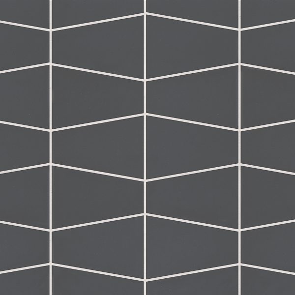 Marin Trapezoid Matte Porcelain Mosaic in Black Sea - 100004049