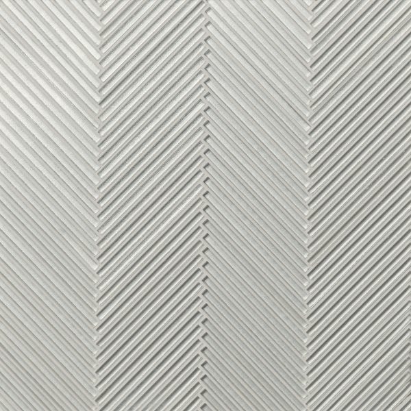 Kaikos Skinny Chevron Glass Mosaic in Pearl - 100004064