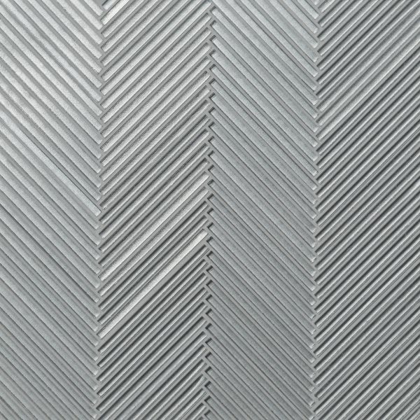 Kaikos Skinny Chevron Glass Mosaic in Silver - 100004065