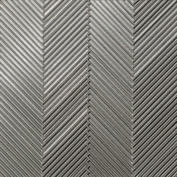 Kaikos Skinny Chevron Glass Mosaic in Gray - 100004066