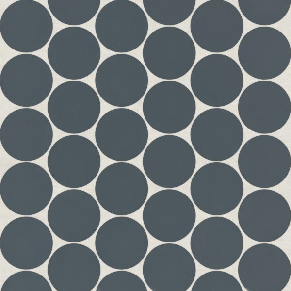 Marin 2  Penny Round Matte Porcelain Mosaic in Midnight Tide - 100004788