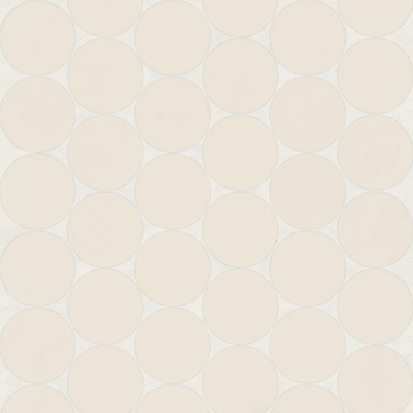 Marin 2  Penny Round Matte Porcelain Mosaic in Sand Dollar - 100004793