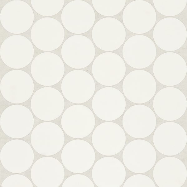 Marin 2  Penny Round Matte Porcelain Mosaic in Pearl White - 100004794