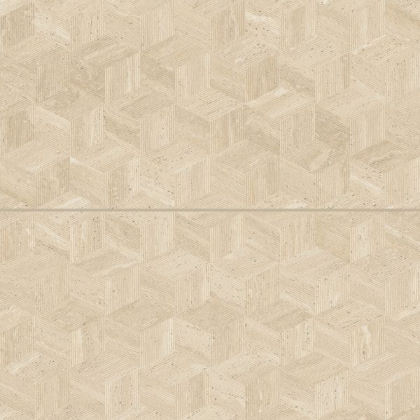 Sensi Roma 24  x 48  Satin Porcelain Cube Deco in Cream - 100005399