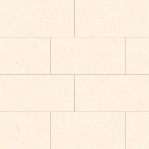 Shandar 12  x 24  Polished Porcelain Field Tile in Crema Marfil Light - 100005449