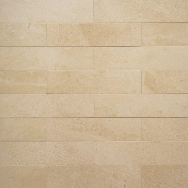 Caspian Bisque 3  x 12  Honed Marble Mesh Back Tile - 100005480