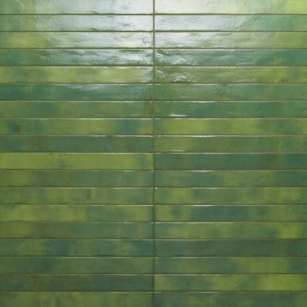 Chroma 2  x 18  Glossy Porcelain Field Tile in Green - 100005924