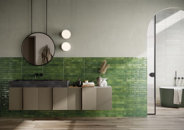 Chroma 2  x 18  Glossy Porcelain Field Tile in Green - 100005924 - Image 2