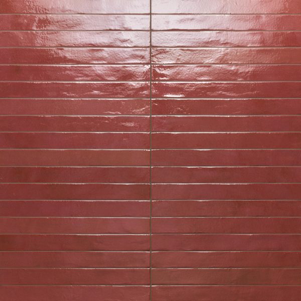 Chroma 2  x 18  Glossy Porcelain Field Tile in Red - 100005927