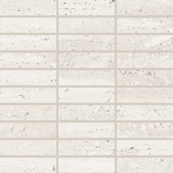 Sensi Roma 1  x 4  Satin Porcelain Rectangle Mosaic in White - 100005966