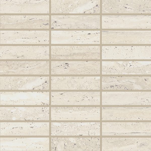 Sensi Roma 1  x 4  Satin Porcelain Rectangle Mosaic in Ivory - 100005967