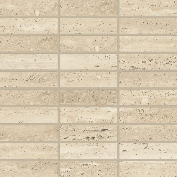 Sensi Roma 1  x 4  Satin Porcelain Rectangle Mosaic in Cream - 100005968