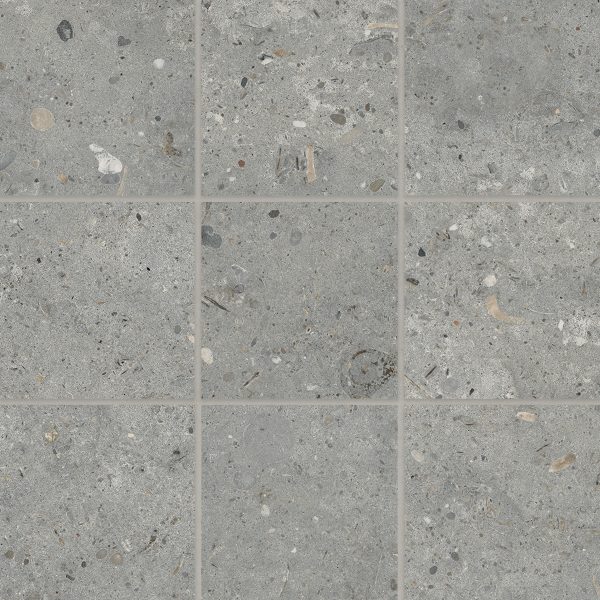 Poetry Stone 4  x 4  Matte Porcelain Mosaic in Grey - 100005975