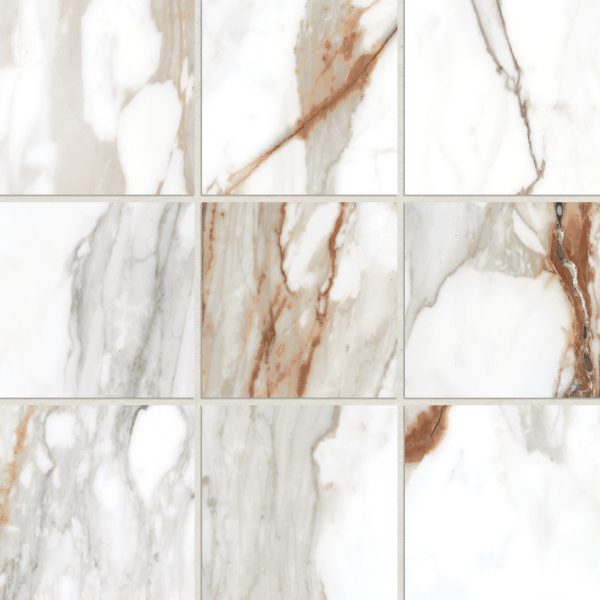 Prati 4  x 4  Honed Porcelain Mosaic in Calacatta Macchia Vecchia - 100006003