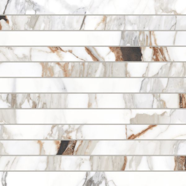 Prati 1  x 12  Honed Porcelain Mosaic in Calacatta Macchia Vecchia - 100006005