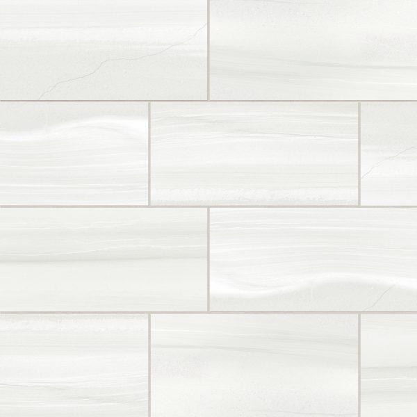 Linear Stone 12  x 24  Honed Porcelain Field Tile in White - 100006092