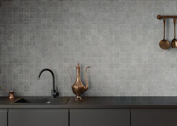 Area 51 2  x 2  Square Matte Porcelain Mosaic in Steel - 100006319 - Image 2