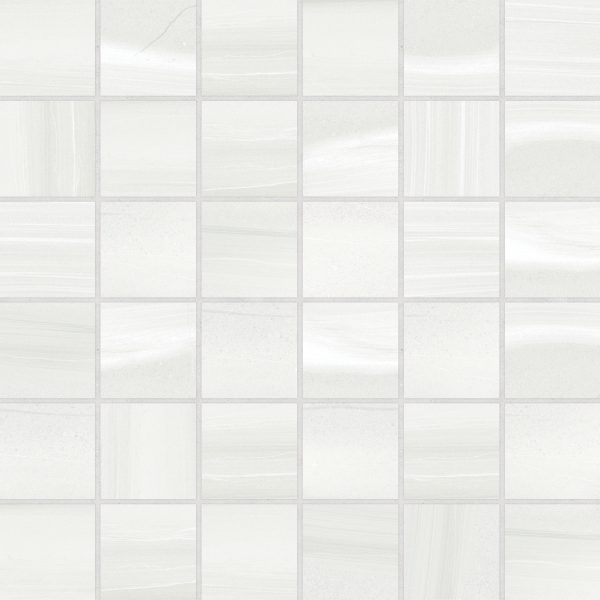 Linear Stone 2  x 2  Honed Square Mosaic in White - 100006403