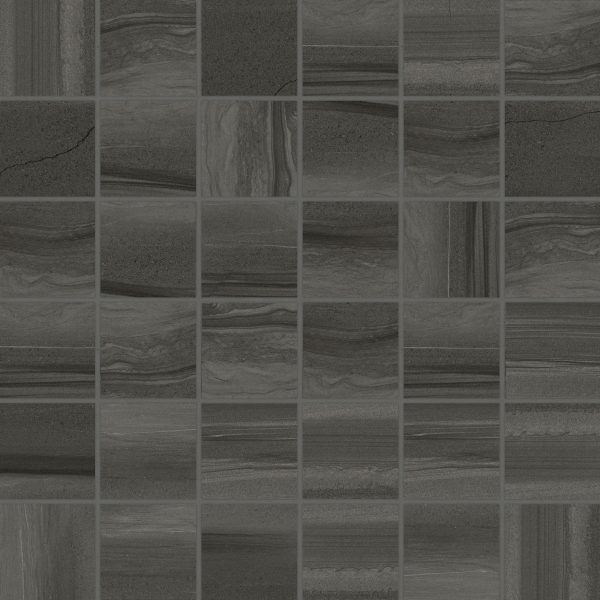 Linear Stone 2  x 2  Honed Square Mosaic in Black - 100006406