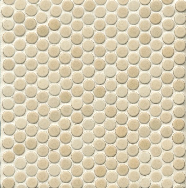 360 3/4  x 3/4  Penny Round Matte Mosaic Tile in Beige - DEC360BEI34M