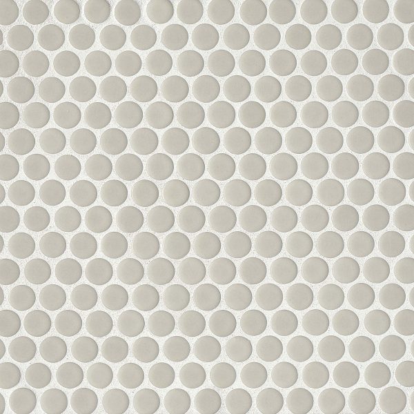 360 3/4  x 3/4  Penny Round Glossy Mosaic Tile in Off White - DEC360OFW34G