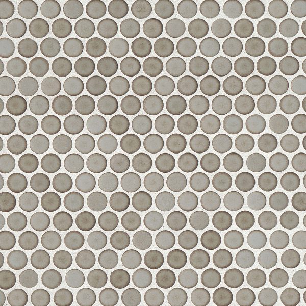 360 3/4  x 3/4  Penny Round Matte Mosaic Tile in Pumice - DEC360PUM34M