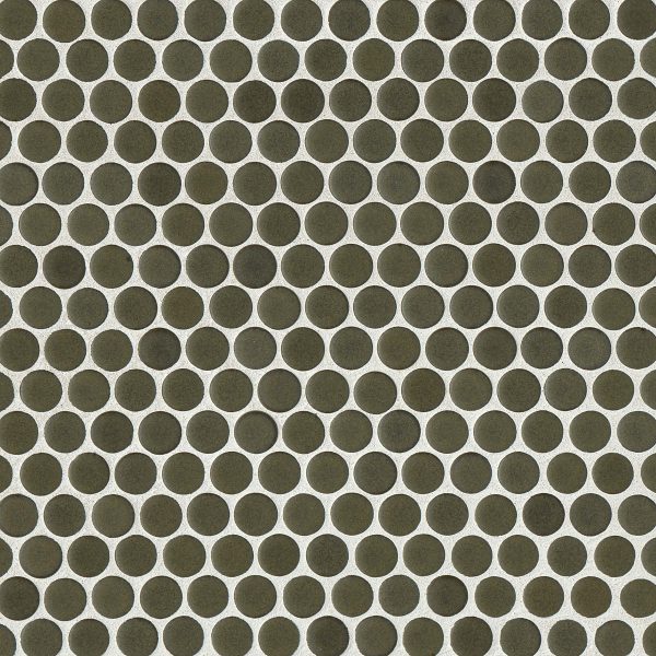 360 3/4  x 3/4  Penny Round Matte Mosaic Tile in Shale - DEC360SHA34M