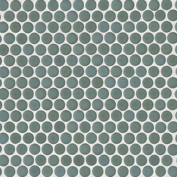 360 3/4  x 3/4  Penny Round Matte Mosaic Tile in Silver Sage - DEC360SIS34M