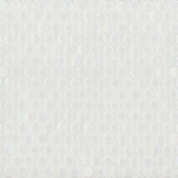 360 3/4  x 3/4  Penny Round Glossy Mosaic Tile in White - DEC360WHI34G