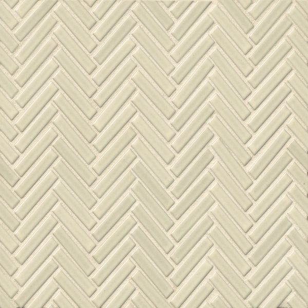 90 1/2  x 2  Herringbone Porcelain Mosaic Tile in Off White - DEC90OFW122MO