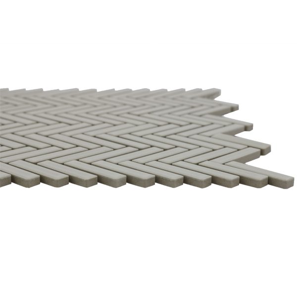 90 1/2  x 2  Herringbone Porcelain Mosaic Tile in Off White - DEC90OFW122MO - Image 4