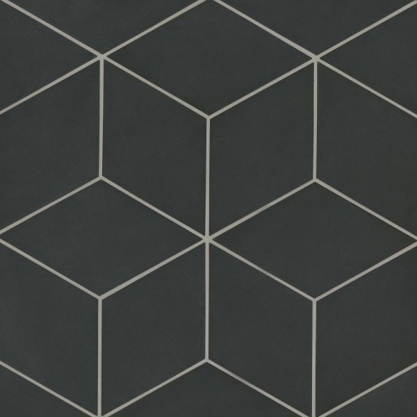 Allora 7.5  x 12.75  Rhomboid Matte Porcelain Tile in Solid Black - DECALLBLARHOM - Image 2