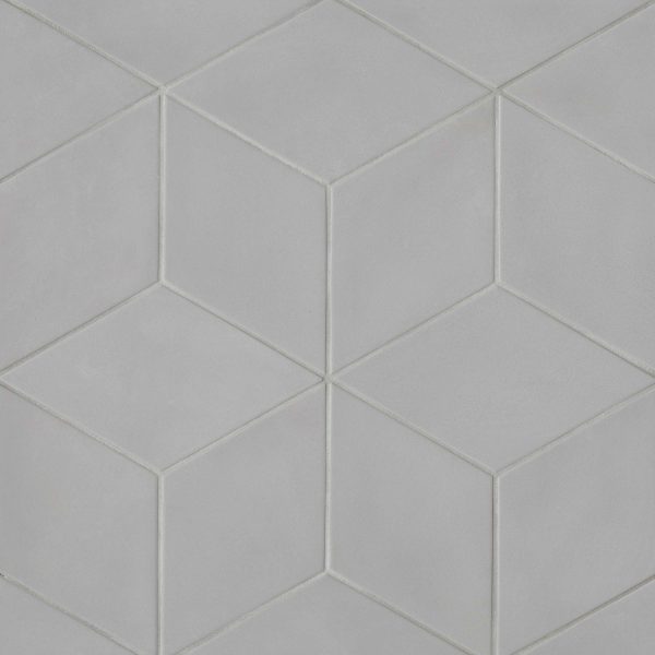 Allora 7.5  x 12.75  Rhomboid Matte Porcelain Tile in Solid Grey - DECALLGRERHOM