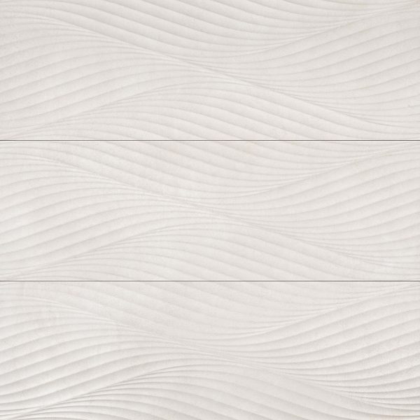 Donna 13  x 40  Matte Wave Deco Ceramic Tile in Sand - DECDONSAN1340WAVM