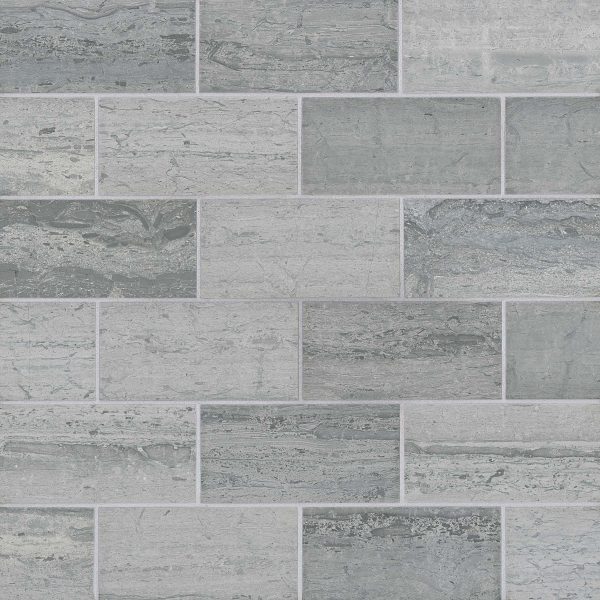 Ferrara 3  x 6  Honed Marble Tile in Argento - DECFERARG36H