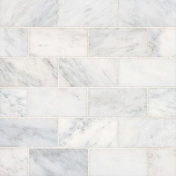 Ferrara 3  x 6  Honed Marble Tile in Bianco - DECFERBIA36H