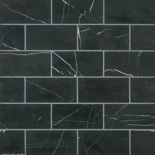 Ferrara 3  x 6  Honed Marble Tile in Nero - DECFERNER36H