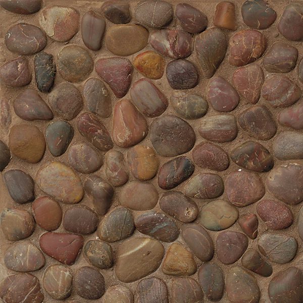 Hemisphere Polished Pebble Mosaic in Henna Red - DECHEMPP-HR