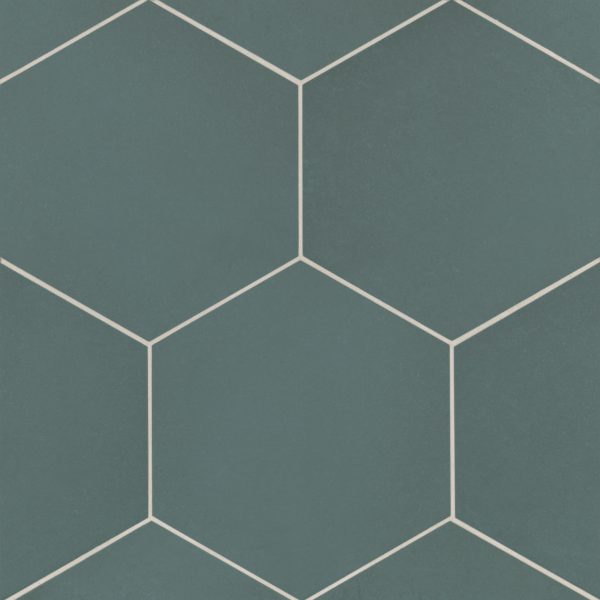 Makoto 10  x 11.5  Hexagon Matte Porcelain Tile in Arashi Blue - DECMAKARBHEX10M