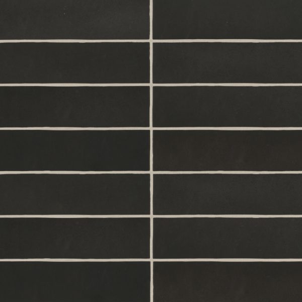 Makoto 2.5  x 10  Matte Ceramic Wall Tile in Kuroi Black - DECMAKKUB2510M