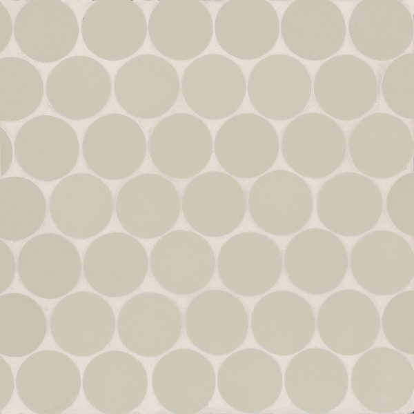 Makoto 2  Round Matte Porcelain Mosaic Tile in Kumo Grey - DECMAKKUG2RMOM