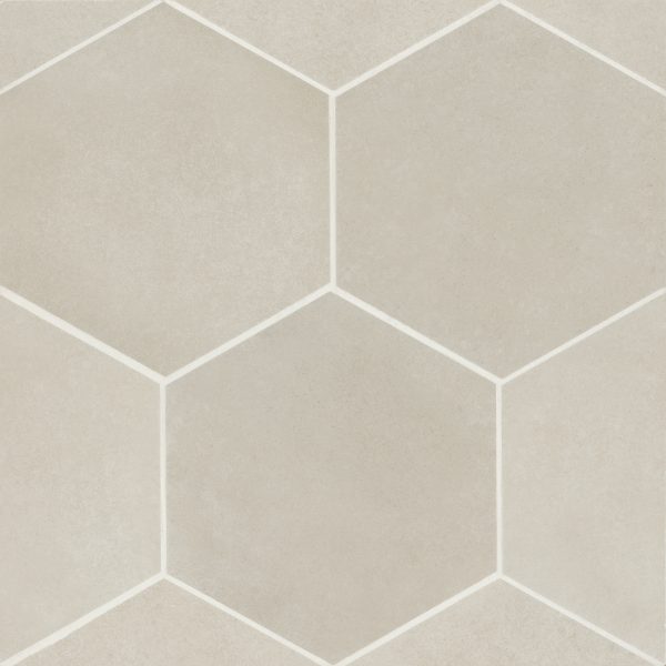 Makoto 10  x 11.5  Hexagon Matte Porcelain Tile in Kumo Grey - DECMAKKUGHEX10M