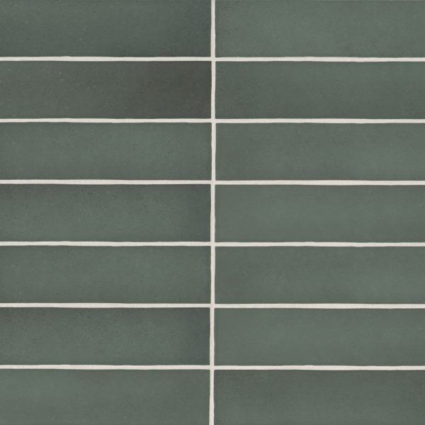 Makoto 2.5  x 10  Matte Ceramic Wall Tile in Midori Green - DECMAKMIG2510M