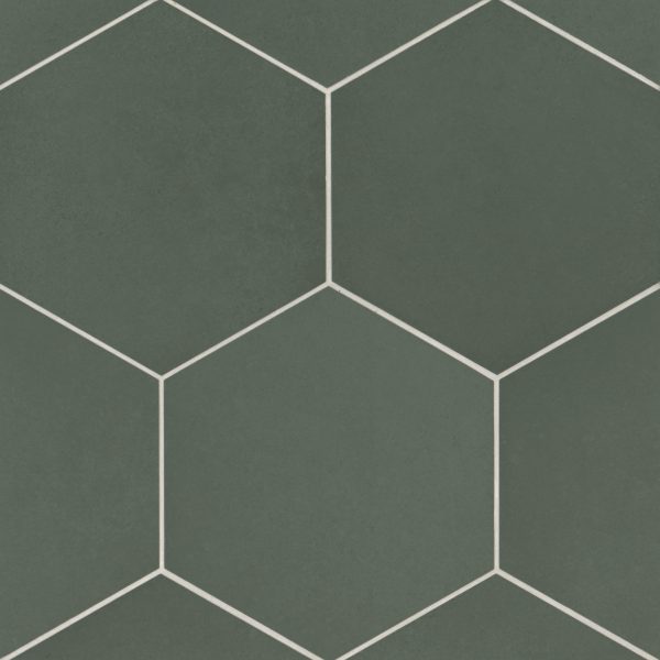 Makoto 10  x 11.5  Hexagon Matte Porcelain Tile in Midori Green - DECMAKMIGHEX10M