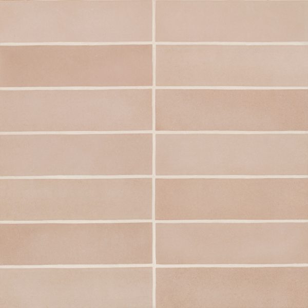 Makoto 2.5  x 10  Matte Ceramic Wall Tile in Momoiro Blush - DECMAKMOB2510M