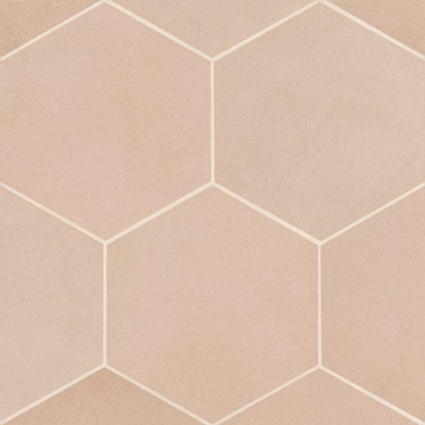 Makoto 10  x 11.5  Hexagon Matte Porcelain Tile in Momoiro Blush - DECMAKMOBHEX10M