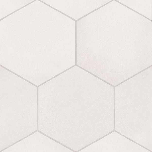 Makoto 10  x 11.5  Hexagon Matte Porcelain Tile in Shoji White - DECMAKSHWHEX10M