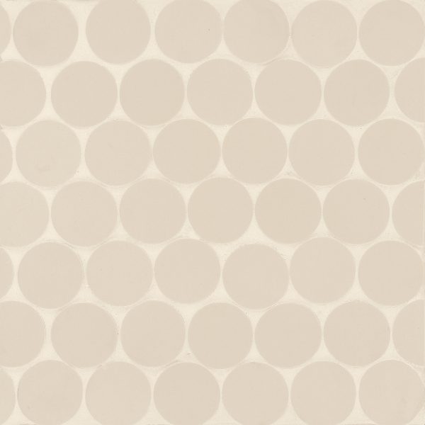 Makoto 2  Round Matte Porcelain Mosaic Tile in Tatami Beige - DECMAKTAB2RMOM