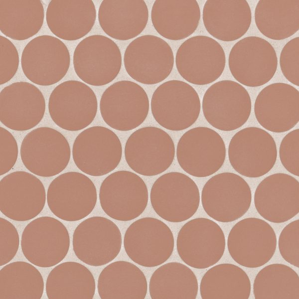 Makoto 2  Round Matte Porcelain Mosaic Tile in Umi Terracotta - DECMAKUMT2RMOM