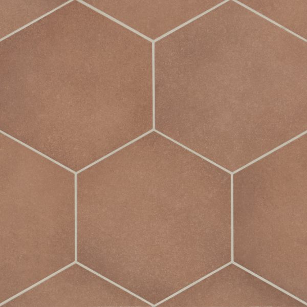 Makoto 10  x 11.5  Hexagon Matte Porcelain Tile in Umi Terracotta - DECMAKUMTHEX10M